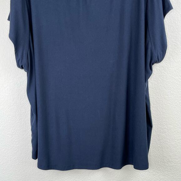 Tommy Hilfiger Navy Blue Short Sleeve Pleated Babydoll Peasant Top Plus 3X NWT - Picture 9 of 12